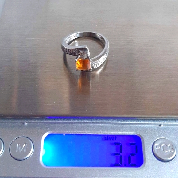 Harley Davidson Franklin Mint November Citrine Birthstone Ring Size 8 - Picture 9 of 9